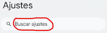 Buscar en Ajustes